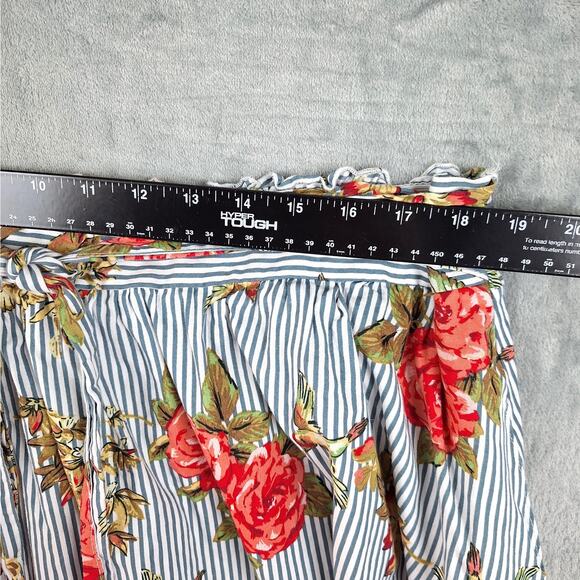 Womens‎ Skirt 3X Boho Romantic Floral Rose Striped Maxi Feminine Fairy Bloomcore - Picture 4 of 7
